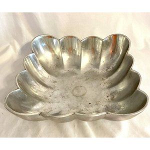 Vintage Charter Club Scalloped Metal Bowl 9x9 In See Photos Age Spots Need TLC